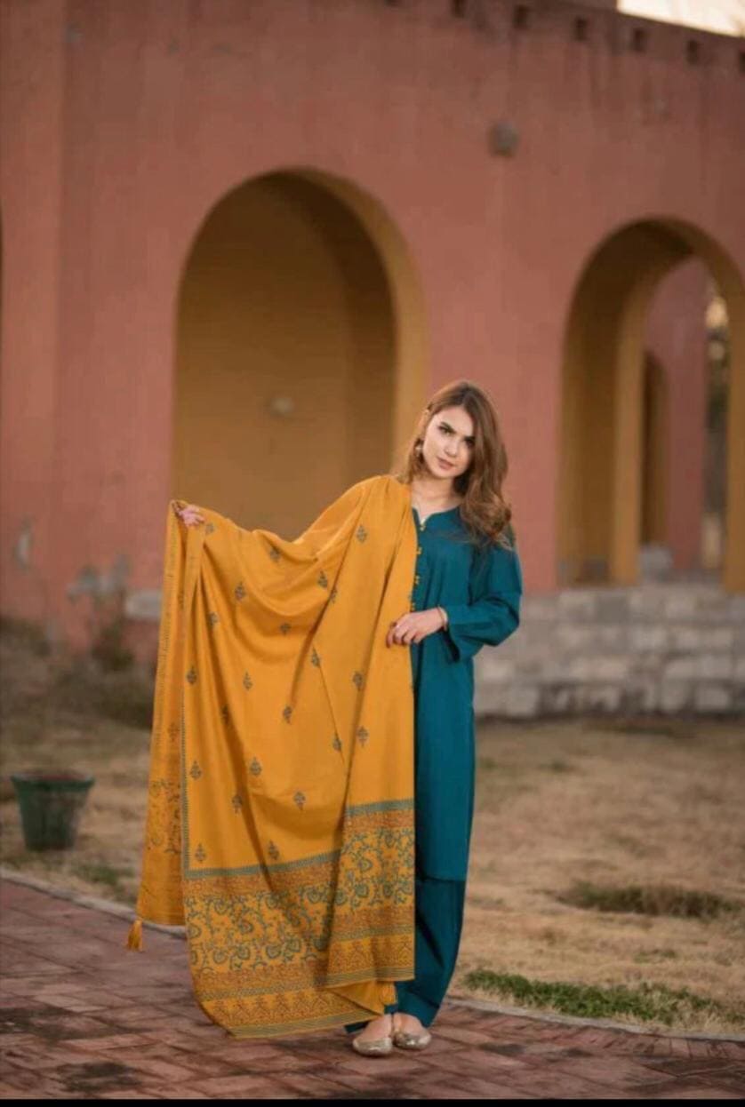 3-Piece Women's Unstitched Embroidered Suit – Elegant & Stylish