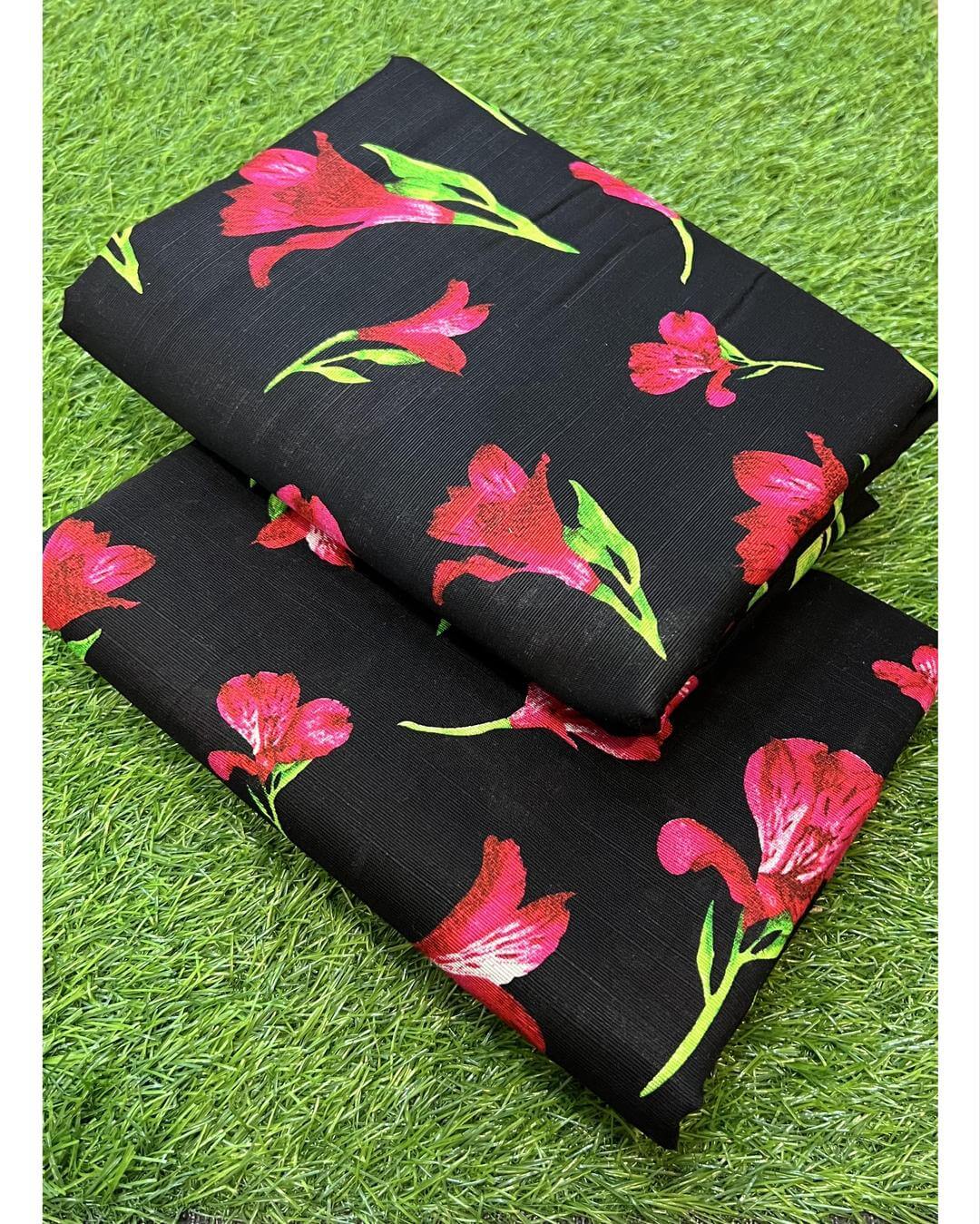 2 Pcs Women's Unstitched Printed Suit