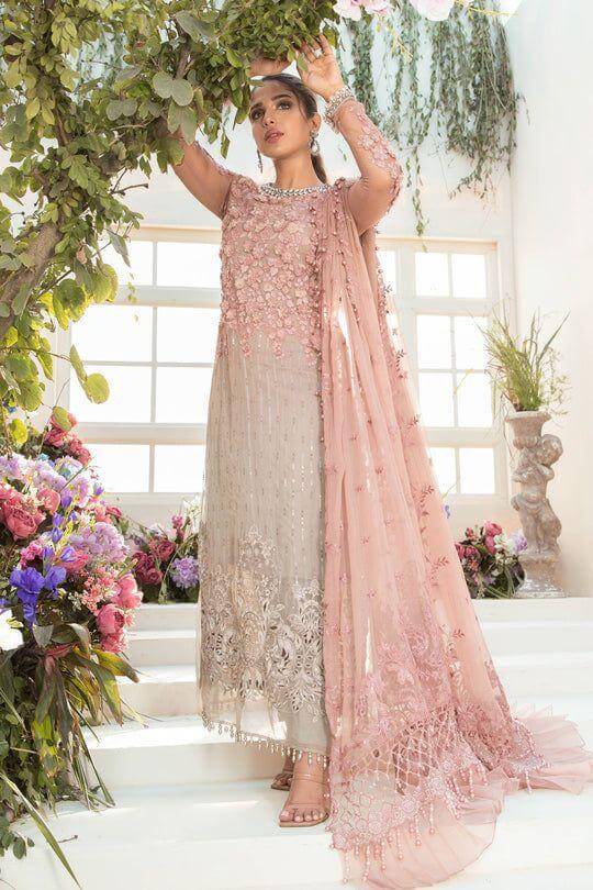 Exquisite 3 Pcs Chiffon Embroidered Suit – Pink