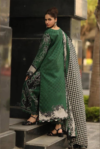 3-Piece Women's Unstitched Printed Linen Suit – Stylish & Comfortable