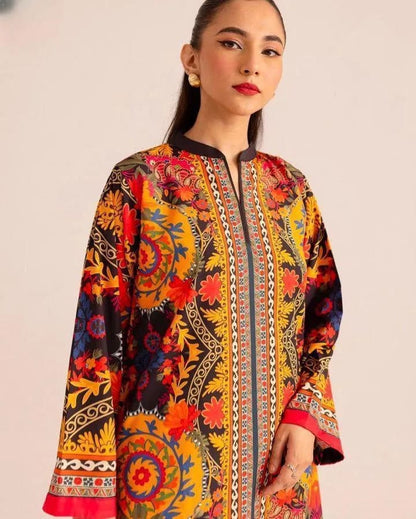 2-Piece Women's Stitched Heavy Swiss Lawn Printed Suit – Elegant & Comfortable