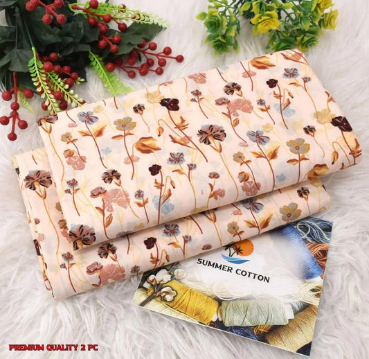 2-Piece Women's Unstitched Printed Suit – Stylish & Comfortable