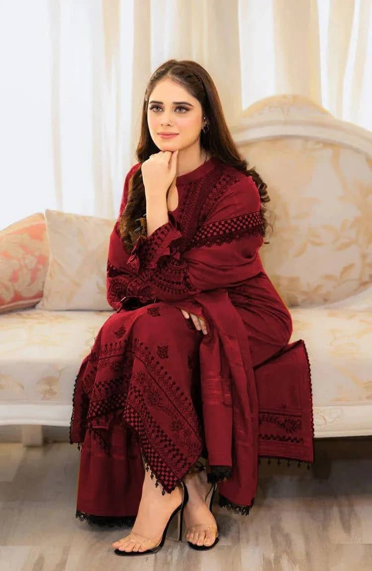 3-Piece Women's Unstitched Embroidered Suit – Elegant & Stylish