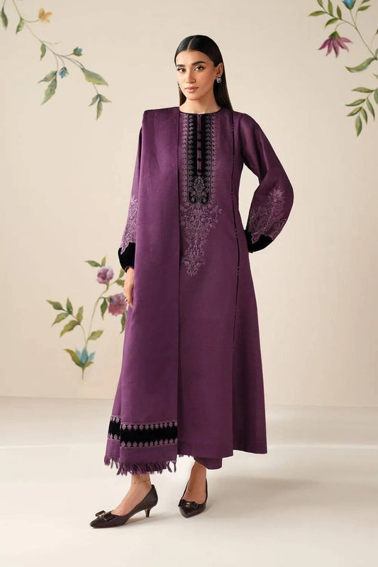 3-Piece Women's Unstitched Embroidered Suit – Elegant & Stylish