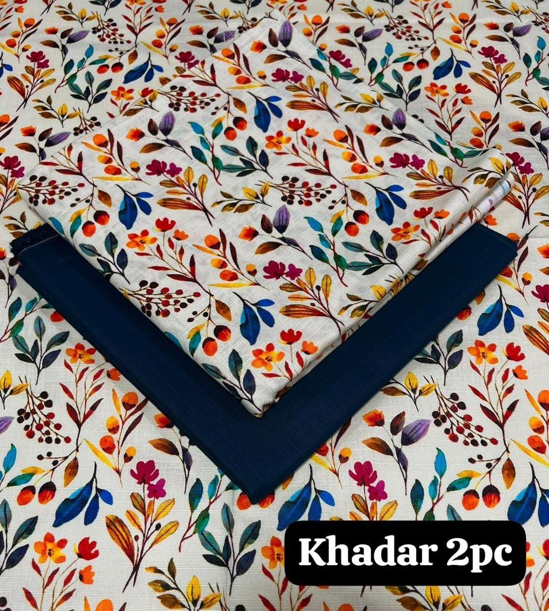 2-Piece Women's Unstitched Khaddar Printed Suit – Stylish & Comfortable