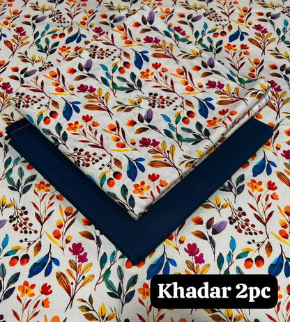 2-Piece Women's Unstitched Khaddar Printed Suit – Stylish & Comfortable