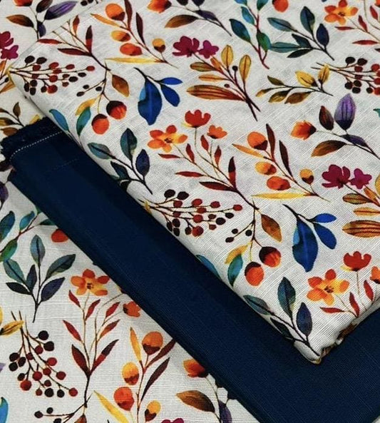 2-Piece Women's Unstitched Khaddar Printed Suit – Stylish & Comfortable