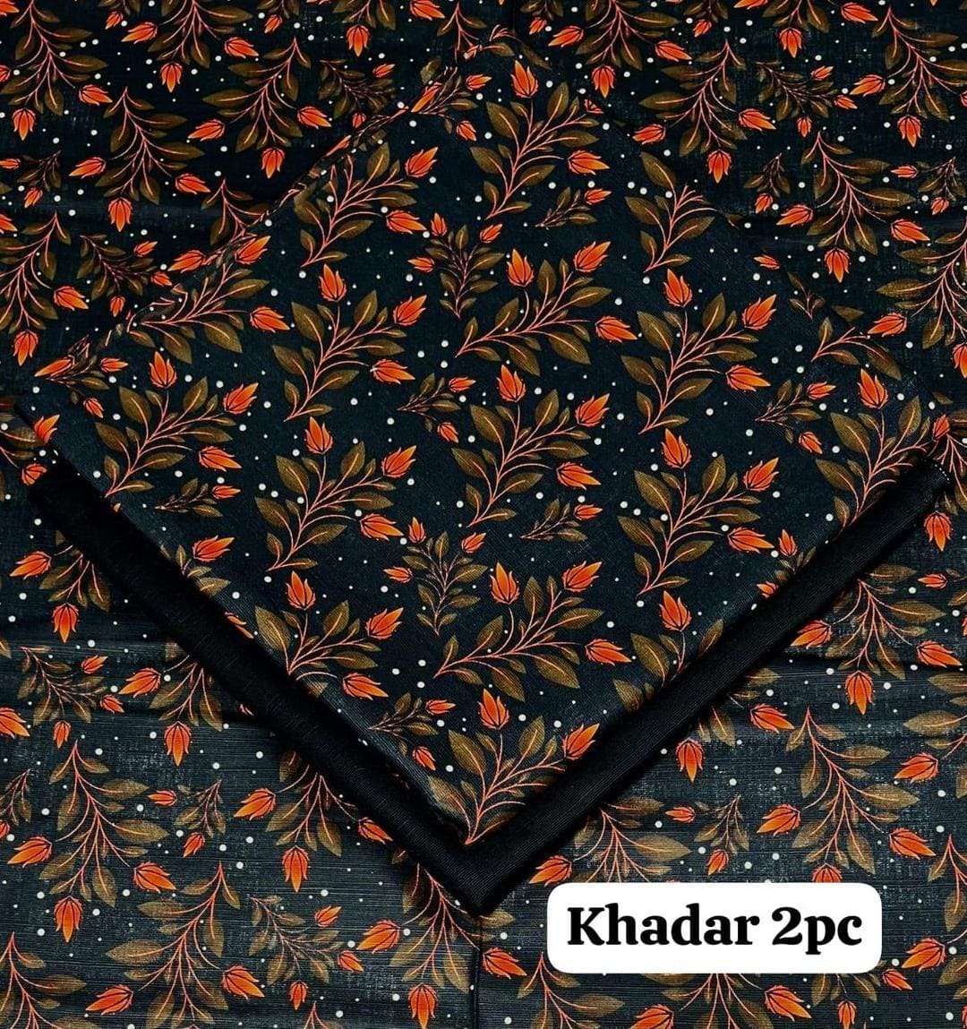 2-Piece Women's Unstitched Khaddar Printed Suit – Stylish & Comfortable