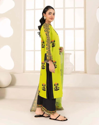 3-Piece Women's Stitched Lawn Printed Suit – Stylish & Comfortable