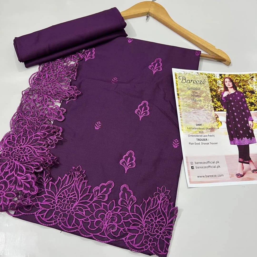 2-Piece Women's Unstitched Embroidered Suit – Elegant & Stylish