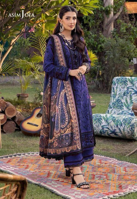 3-Piece Women's Unstitched Embroidered Suit – Elegant & Stylish
