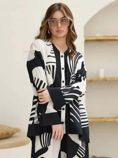 2-Piece Women's Stitched Khaddar Printed Shirt & Trouser – Stylish & Comfortable