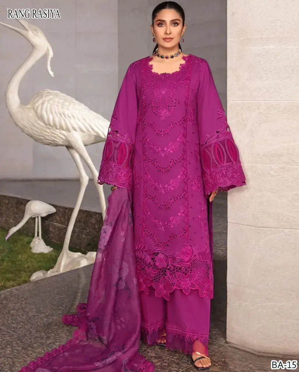 3 Pcs Women's Unstitched Embroidered Suit – Elegant Design