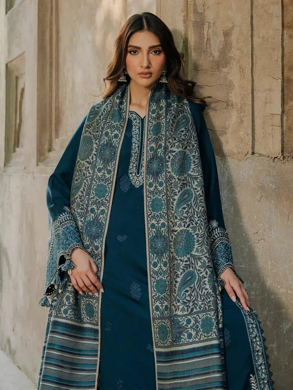 3 Pcs Women's Unstitched Embroidered Suit