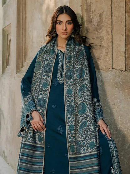 3 Pcs Women's Unstitched Embroidered Suit