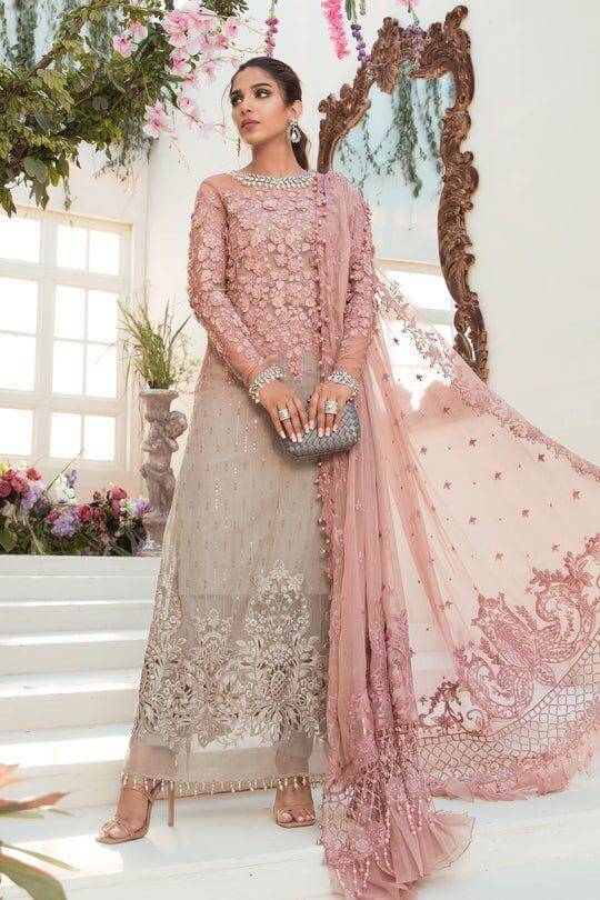 Exquisite 3 Pcs Chiffon Embroidered Suit – Pink