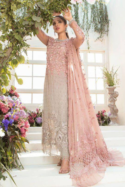 Exquisite 3 Pcs Chiffon Embroidered Suit – Pink