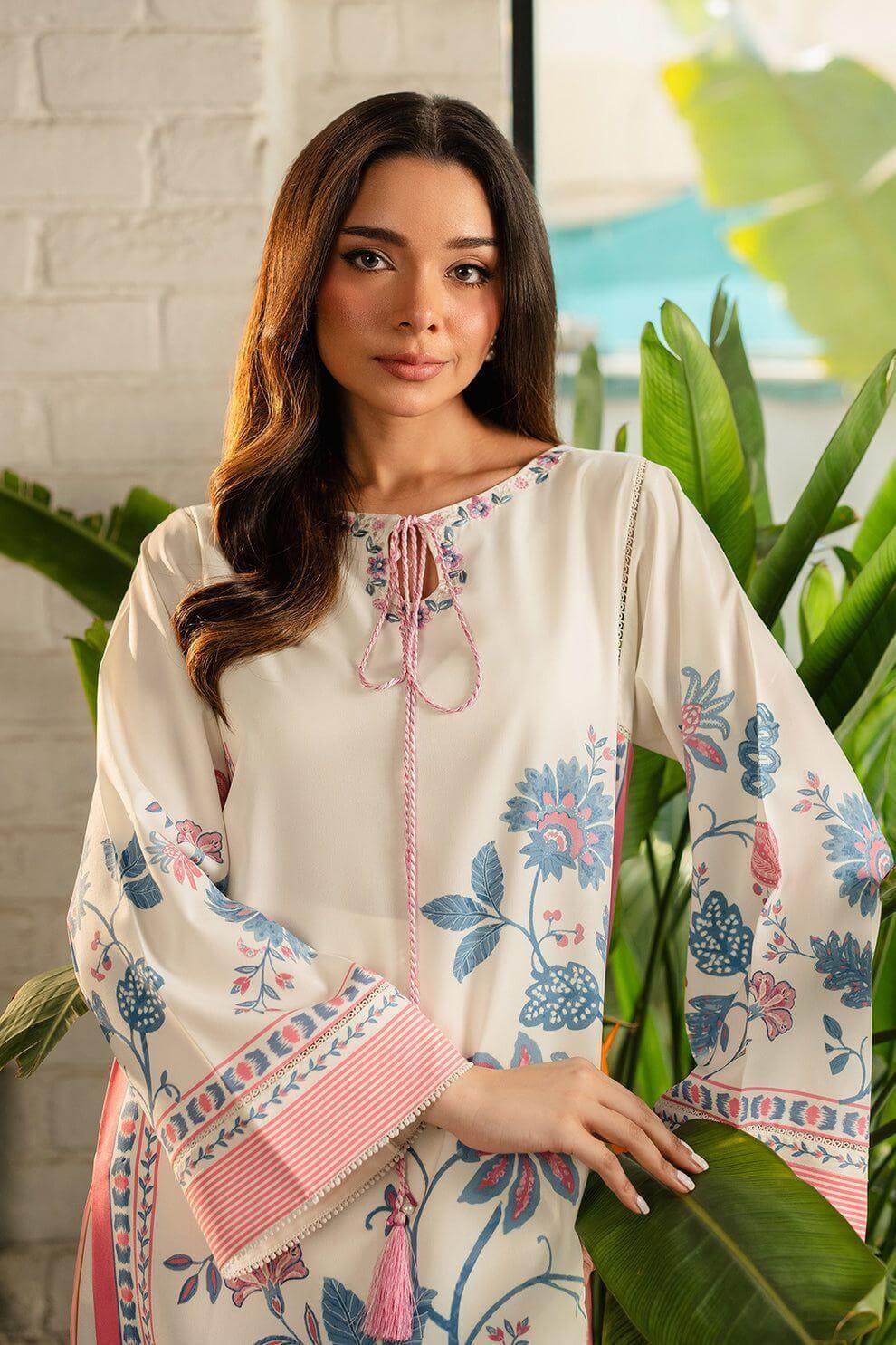 2 Pcs Women's Stitched Swiss Voile Printed Co-Ord Set